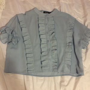 Crop top button down